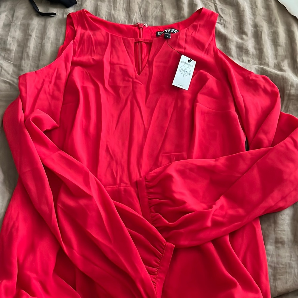 Express Long Sleeve Red Dress ✨✨ Brand New